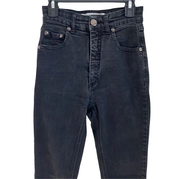 Brandy Melville IT 38 Jeans High Rise Skinny Soft Black Denim Stretch Basic - Picture 4 of 9